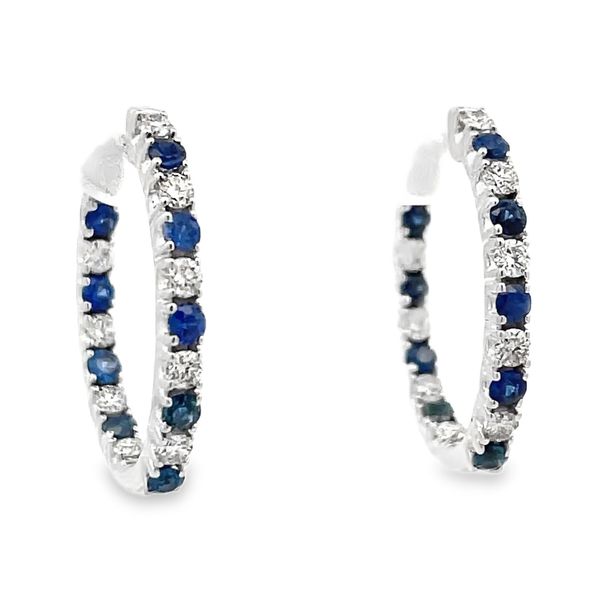 Blue Sapphire and Diamond Earrings Flora Gems Decatur, IL