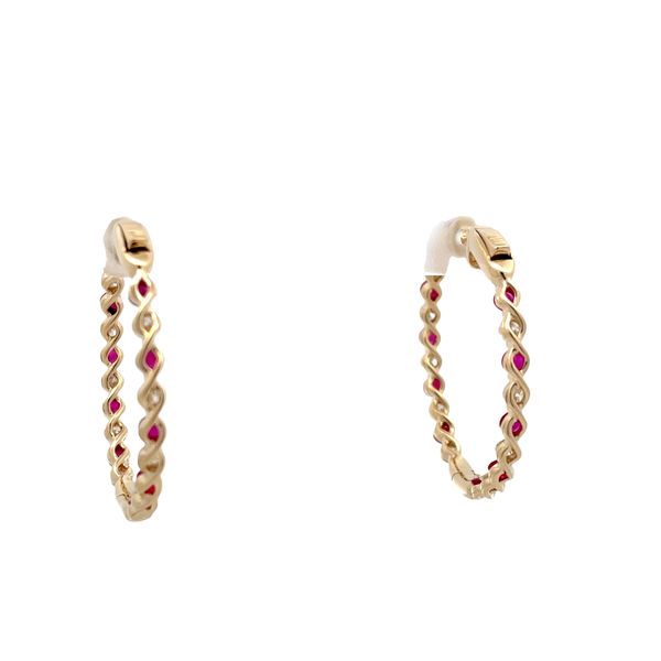 Ruby and Diamond Earrings Image 3 Flora Gems Decatur, IL