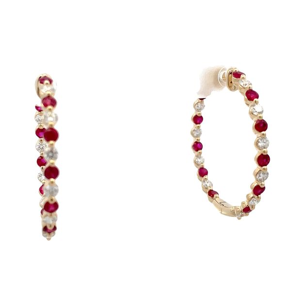 Ruby and Diamond Earrings Flora Gems Decatur, IL