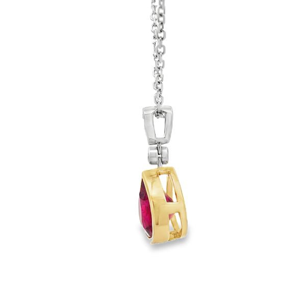 Pink Tourmaline and Diamond Pendant Image 2 Flora Gems Decatur, IL