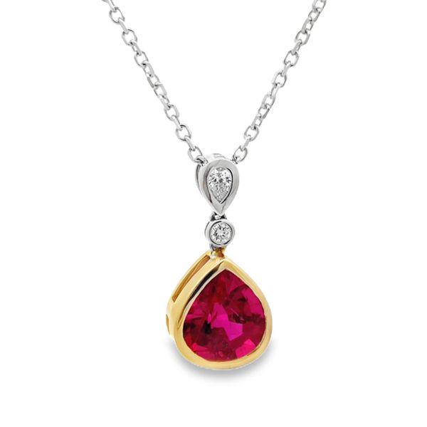 Pink Tourmaline and Diamond Pendant Flora Gems Decatur, IL