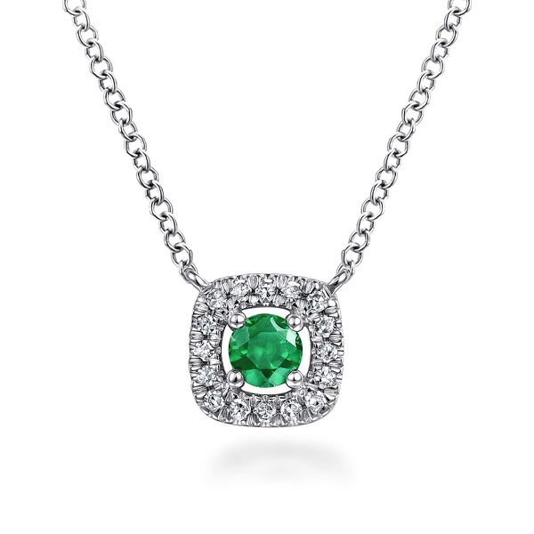 Emerald and Diamond Necklace Flora Gems Decatur, IL