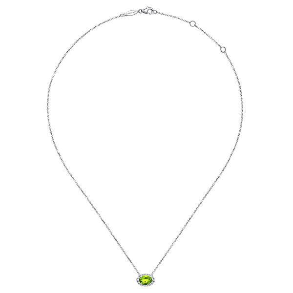 Peridot and Diamond Necklace Image 2 Flora Gems Decatur, IL