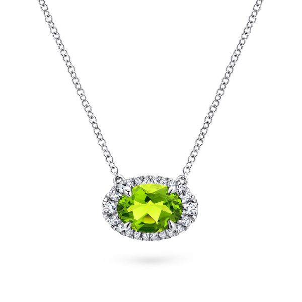 Peridot and Diamond Necklace Flora Gems Decatur, IL