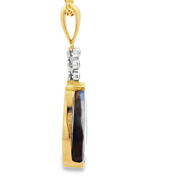 Boulder Opal and Diamond Pendant Image 4 Flora Gems Decatur, IL