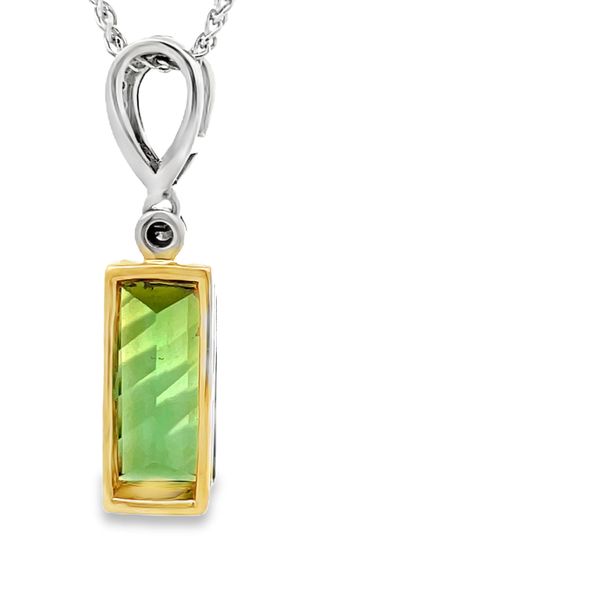 Green Tourmaline and Diamond Pendant Image 3 Flora Gems Decatur, IL