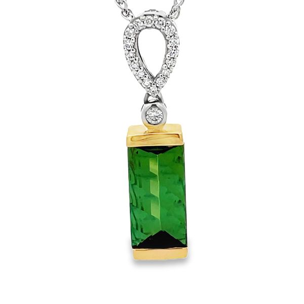Green Tourmaline and Diamond Pendant Flora Gems Decatur, IL