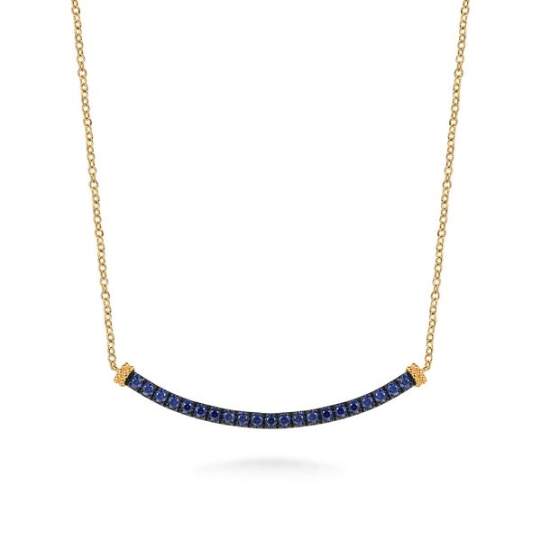 Blue Sapphire Bar Necklace Flora Gems Decatur, IL
