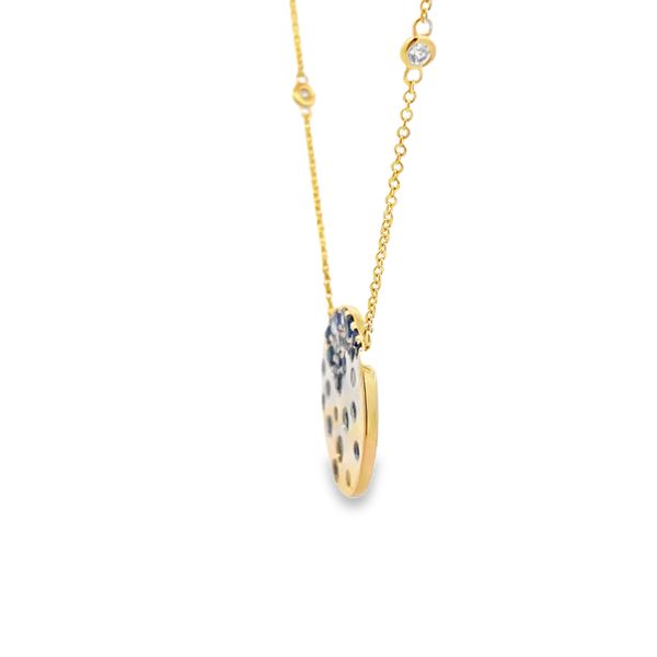 Blue Sapphire and Diamond Necklace Image 2 Flora Gems Decatur, IL