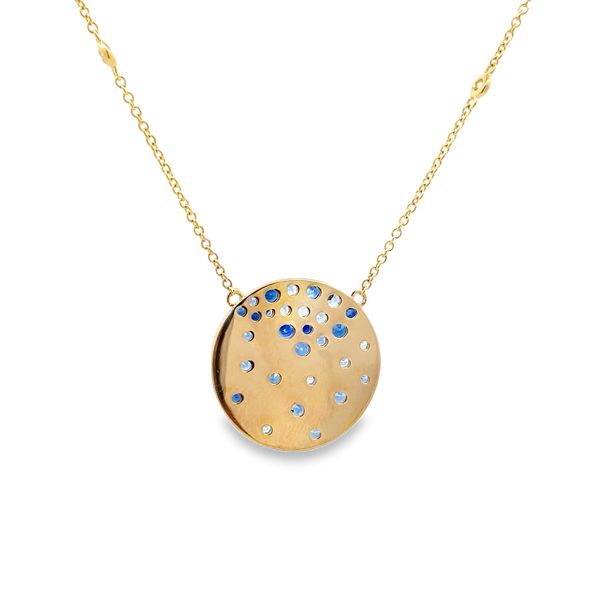 Blue Sapphire and Diamond Necklace Image 3 Flora Gems Decatur, IL