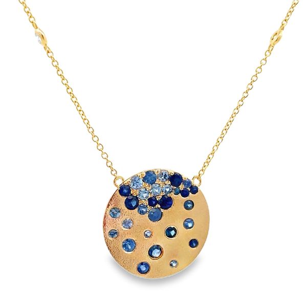 Blue Sapphire and Diamond Necklace Flora Gems Decatur, IL