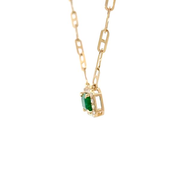 Emerald and Diamond Necklace Image 2 Flora Gems Decatur, IL