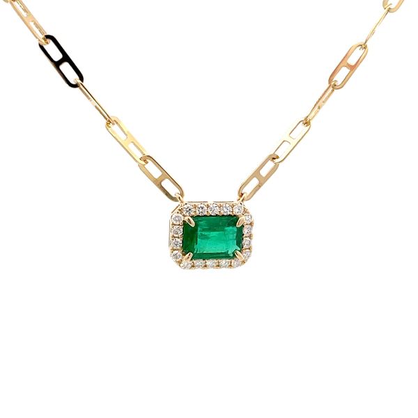 Emerald and Diamond Necklace Flora Gems Decatur, IL