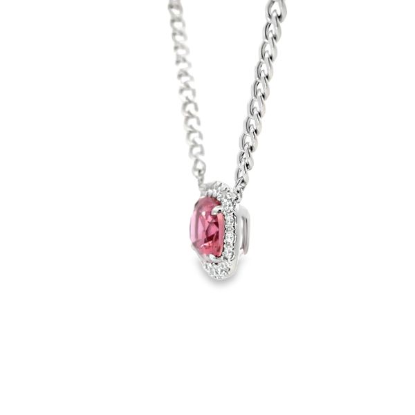 Pink Tourmaline and Diamond Necklace Image 2 Flora Gems Decatur, IL