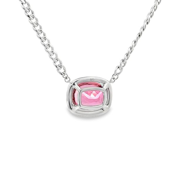 Pink Tourmaline and Diamond Necklace Image 3 Flora Gems Decatur, IL