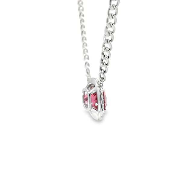 Pink Tourmaline and Diamond Necklace Image 4 Flora Gems Decatur, IL