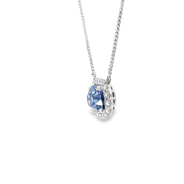 Blue Sapphire and Diamond Neckace Image 2 Flora Gems Decatur, IL