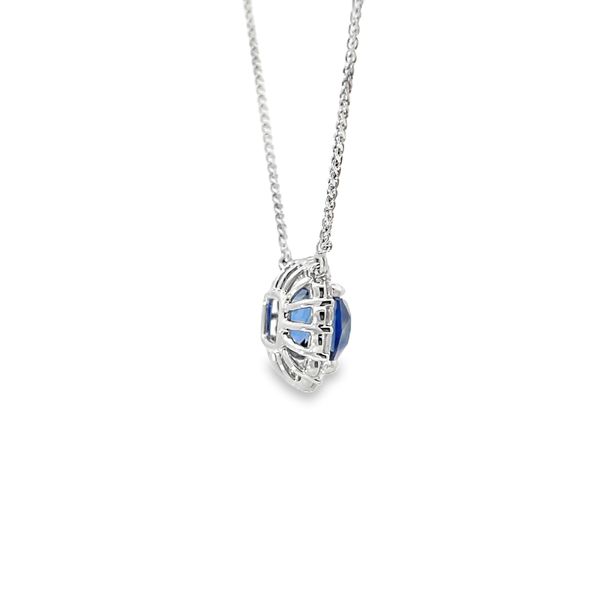 Blue Sapphire and Diamond Neckace Image 4 Flora Gems Decatur, IL