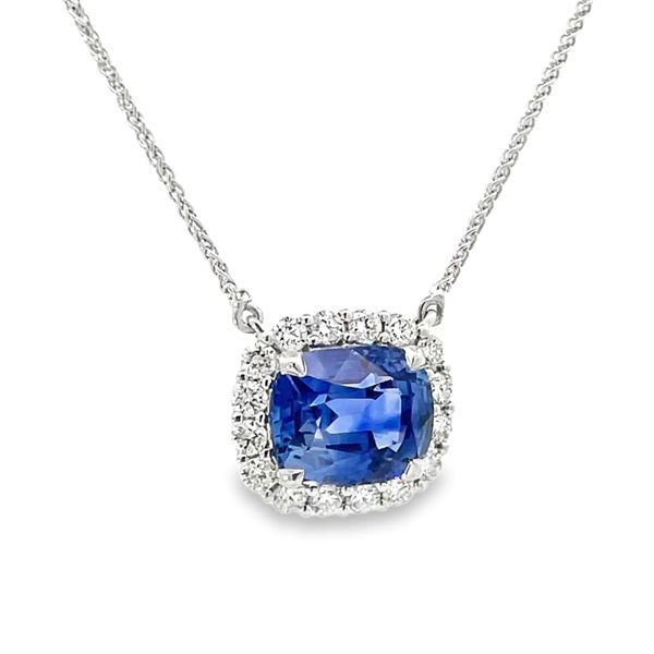 Blue Sapphire and Diamond Neckace Flora Gems Decatur, IL