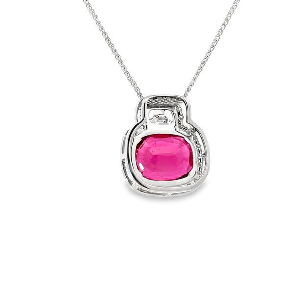 Rubellite Tourmaline and Diamond Necklace Image 3 Flora Gems Decatur, IL