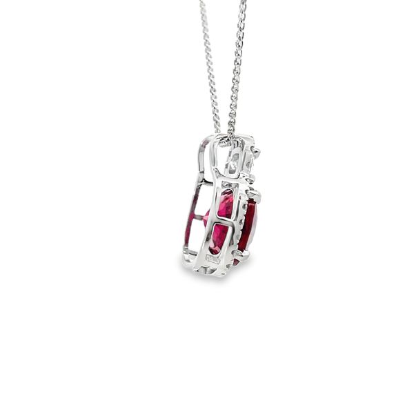 Rubellite Tourmaline and Diamond Necklace Image 4 Flora Gems Decatur, IL