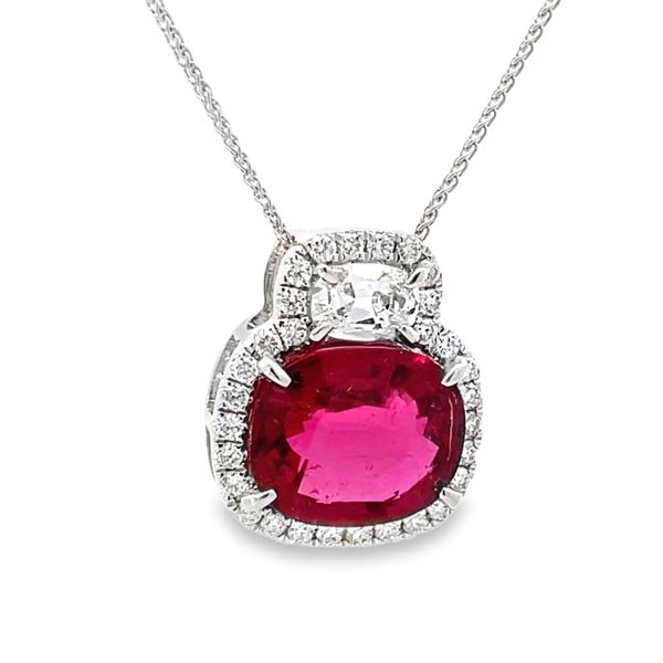 Rubellite Tourmaline and Diamond Necklace Flora Gems Decatur, IL