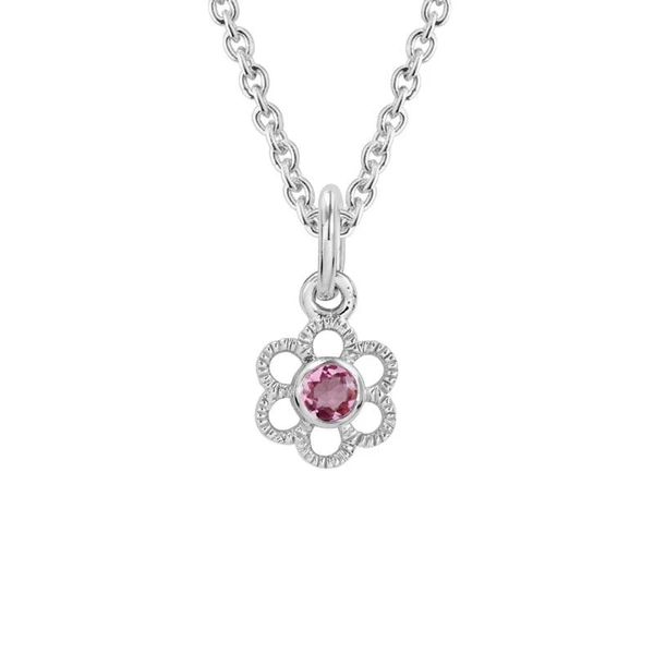 Children's Flower and Pink Tourmaline Necklace Flora Gems Decatur, IL