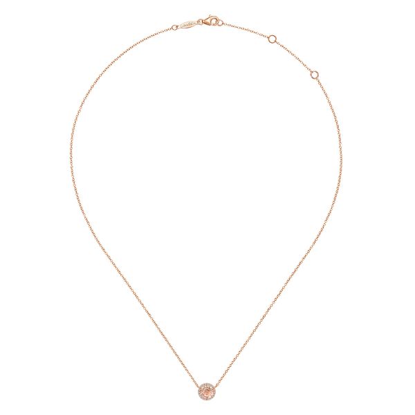 Morganite and Diamond Necklace Image 2 Flora Gems Decatur, IL