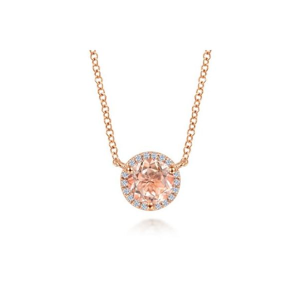 Morganite and Diamond Necklace Flora Gems Decatur, IL