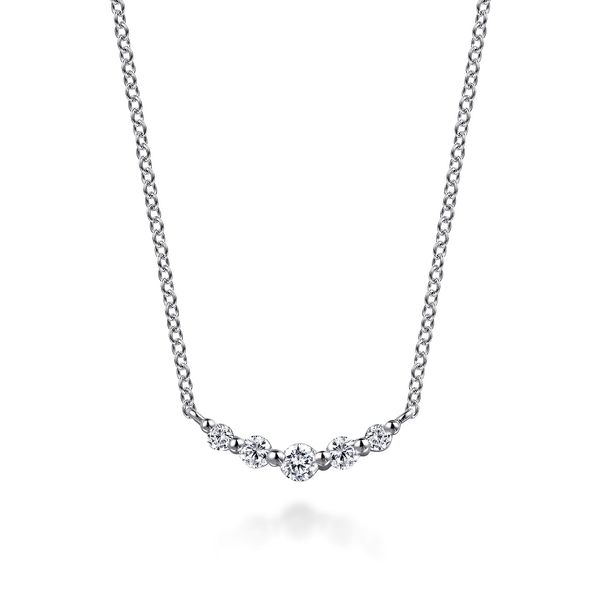 White Sapphire Bar Necklace Image 2 Flora Gems Decatur, IL