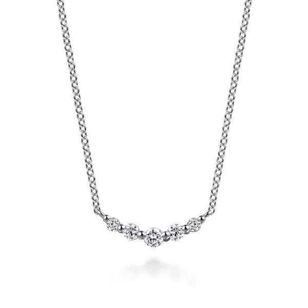 White Sapphire Bar Necklace Flora Gems Decatur, IL