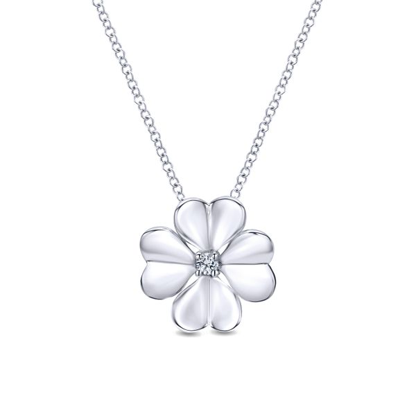 White Sapphire Flower Necklace Image 2 Flora Gems Decatur, IL