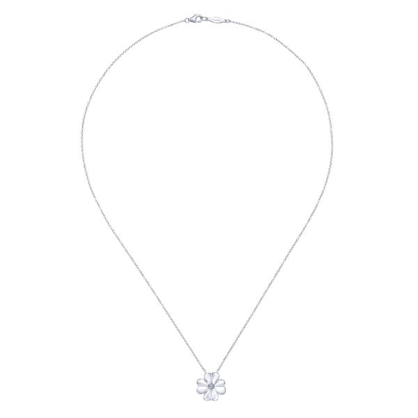 White Sapphire Flower Necklace Image 3 Flora Gems Decatur, IL