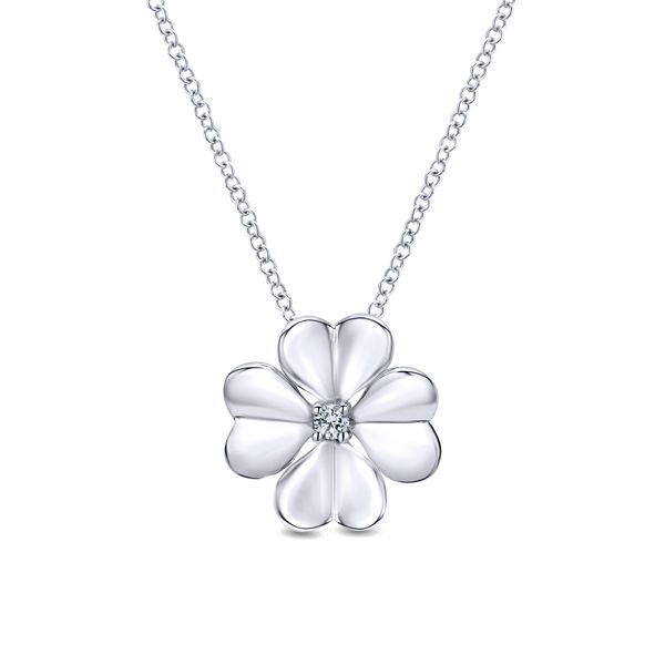 White Sapphire Flower Necklace Flora Gems Decatur, IL