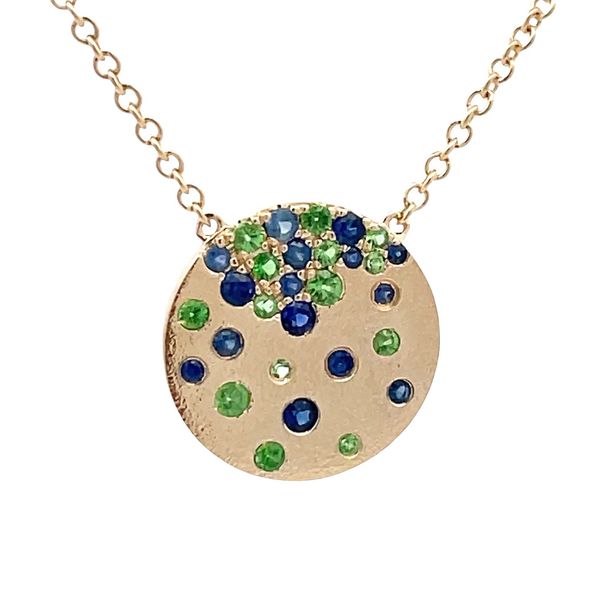 Blue Sapphire and Tsavorite Garnet Necklace Flora Gems Decatur, IL