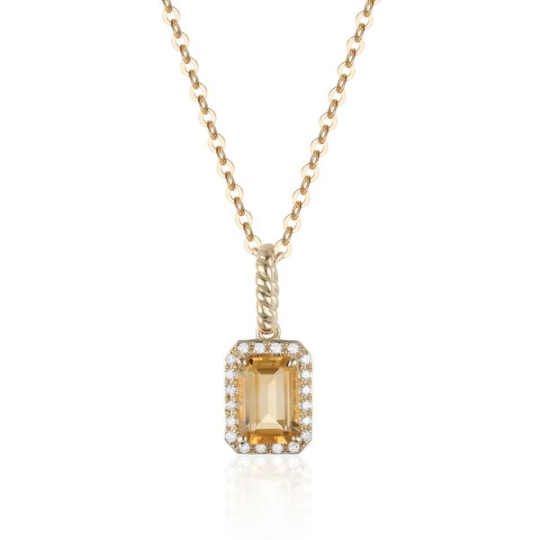 Citrine and Diamond Necklace Flora Gems Decatur, IL