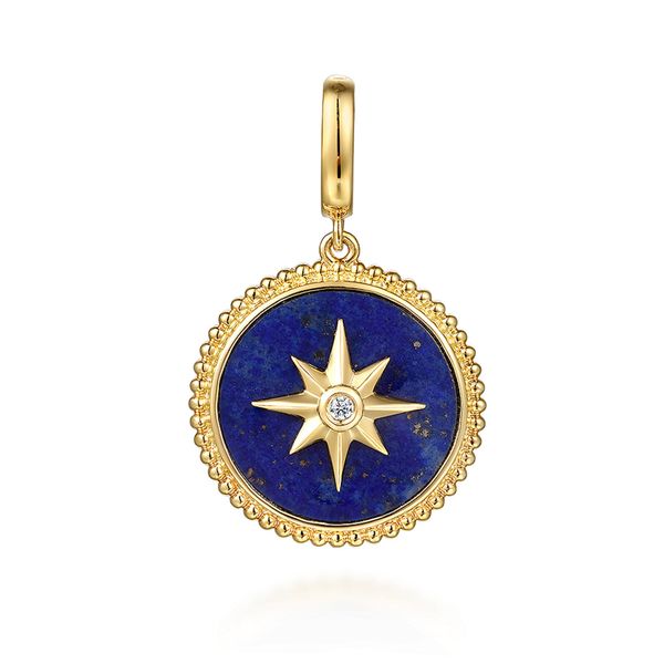 Lapis and Diamond Pendant Image 2 Flora Gems Decatur, IL