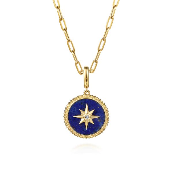 Lapis and Diamond Pendant Image 4 Flora Gems Decatur, IL