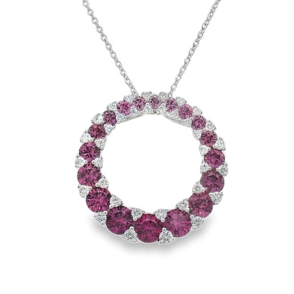 Lisa Nik Pink Sapphire and Diamond Necklace Flora Gems Decatur, IL