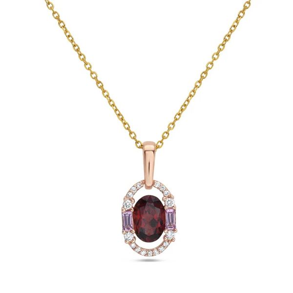 Garnet, Pink Sapphire and Diamond Necklace Flora Gems Decatur, IL