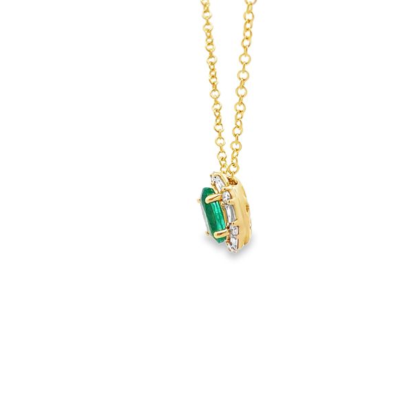 Emerald and Diamond Necklace Image 2 Flora Gems Decatur, IL