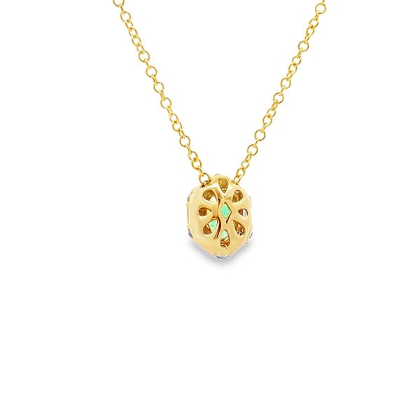 Emerald and Diamond Necklace Image 3 Flora Gems Decatur, IL