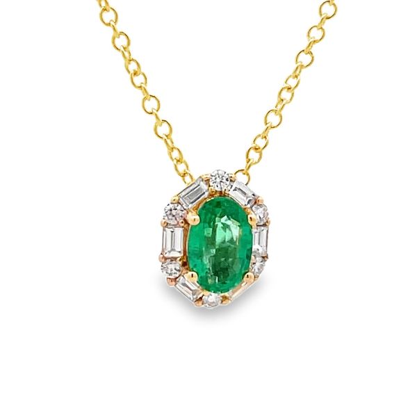 Emerald and Diamond Necklace Flora Gems Decatur, IL