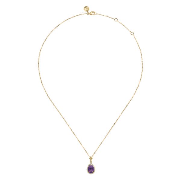 Amethyst and Diamond Necklace Image 2 Flora Gems Decatur, IL
