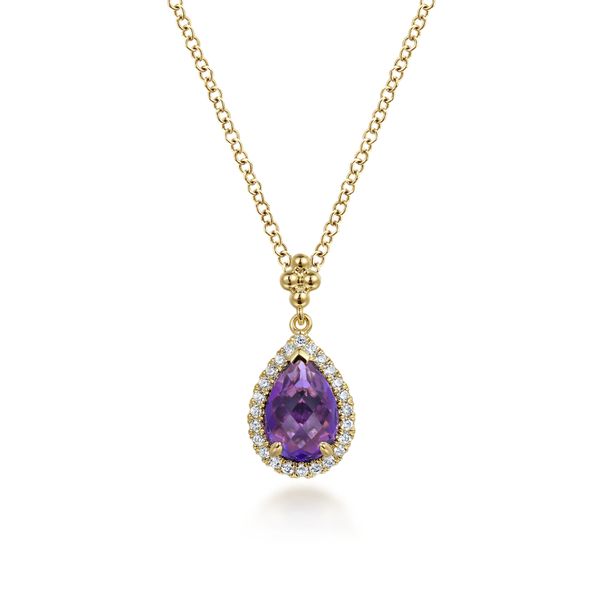Amethyst and Diamond Necklace Flora Gems Decatur, IL