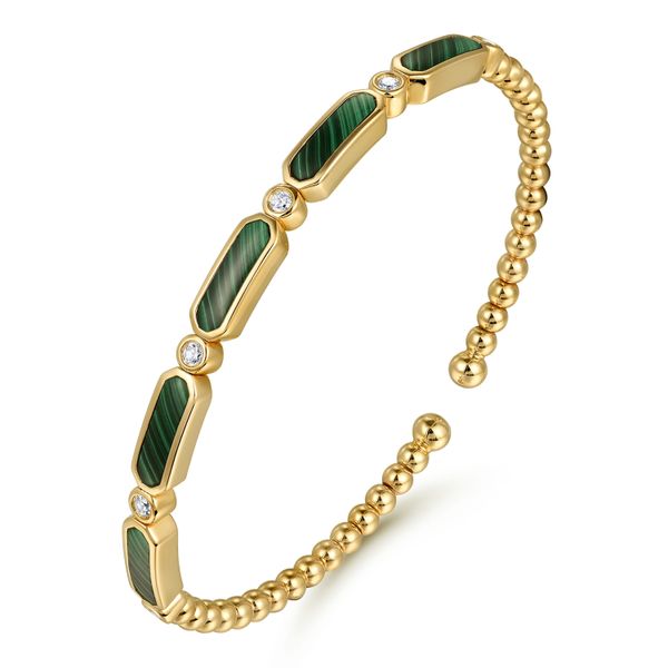 Malachite and Diamond Bracelet Image 2 Flora Gems Decatur, IL