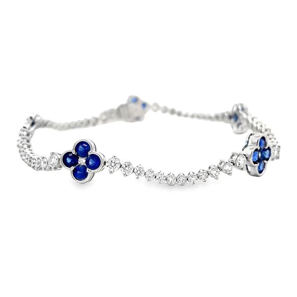 Blue Sapphire and Diamond Bracelet Flora Gems Decatur, IL