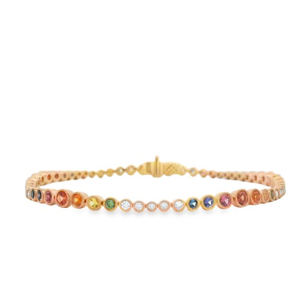 Lisa Nik Multi Color Sapphire and Diamond Bracelet Flora Gems Decatur, IL