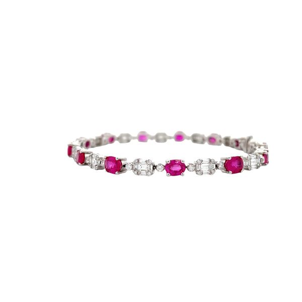 Ruby and Diamond Bracelet Image 2 Flora Gems Decatur, IL