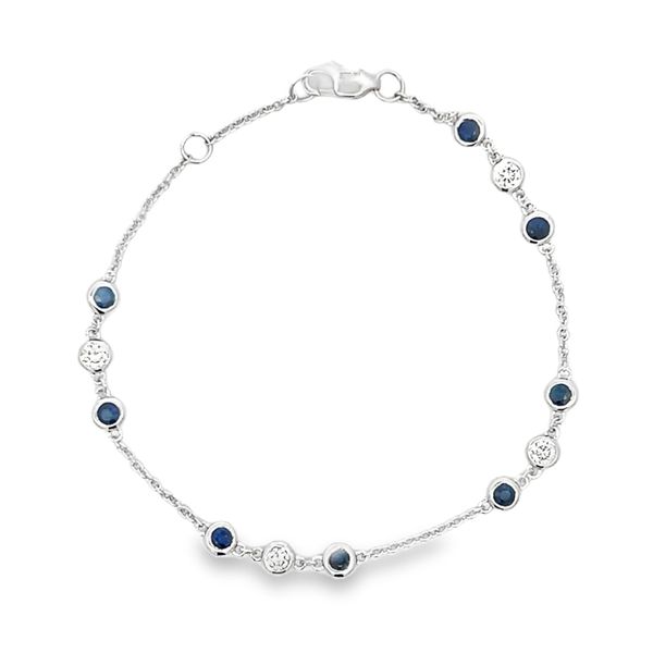 Blue Sapphire and Diamond Bracelet Flora Gems Decatur, IL